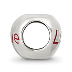 Sterling Silver 925 Love Heart Bead with Enameled Antiqued Finish