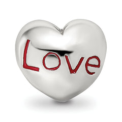 Sterling Silver Reflections Enameled Love Heart Bead