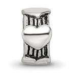 Sterling Silver 925 Heart Bead with Antiqued Finish Timeless Design