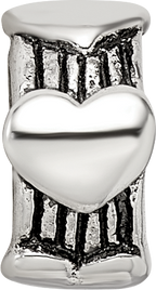 Sterling Silver 925 Heart Bead with Antiqued Finish Timeless Design