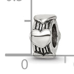 Sterling Silver 925 Heart Bead with Antiqued Finish Timeless Design