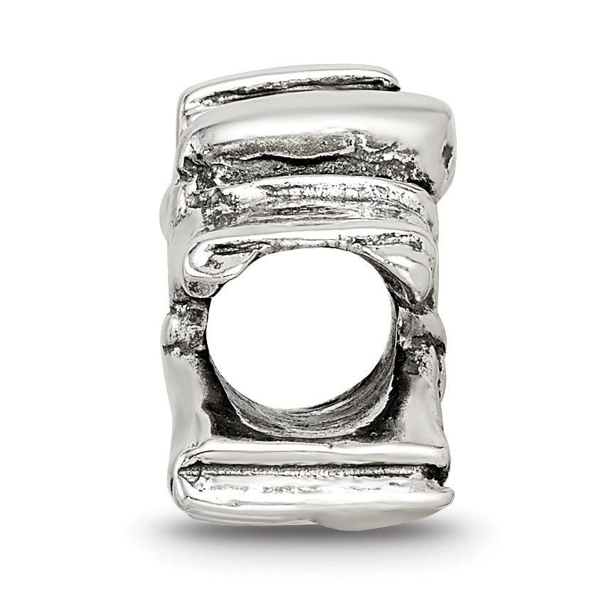 Sterling Silver 925 Karate Person Bead Antiqued Solid Themed Design