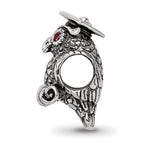 Sterling Silver 925 Antiqued Wise Owl Bead Solid Casted Charm