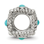 Sophia Jewelers Sterling Silver 4-Stone Turquoise Antiqued Bead