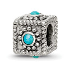 Sterling Silver Reflections Square 4 Stone Turquoise Bead