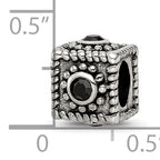 Sophia Jewelers Sterling Silver 925 Square CZ Bead with Antiqued Finish