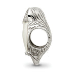 Sterling Silver 925 Wise Owl Bead with Enameled Accents Vintage-Inspired Design
