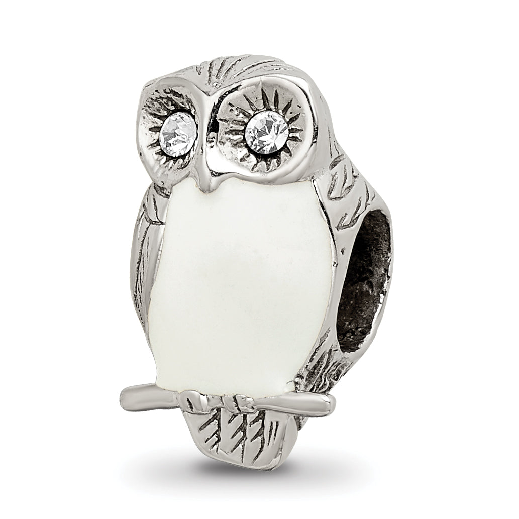 Sterling Silver Reflections Enameled Wise Owl Bead