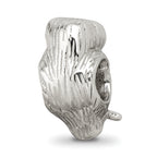 Sterling Silver 925 Wise Owl Enameled Bead with Antiqued Finish