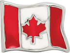 Sterling Silver 925 Canada Flag Bead with Enameled Finish Solid