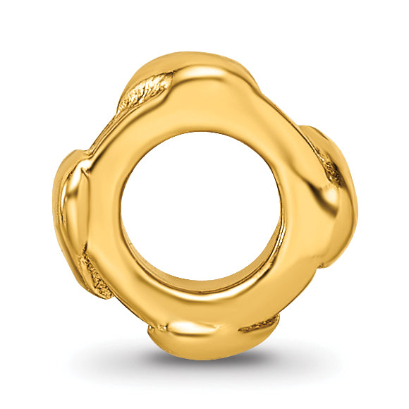 Sterling Silver Gold-Plated Heart Bead with Polished Finish Elegant Charm