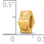 Sterling Silver Gold-Plated Heart Bead with Polished Finish Elegant Charm