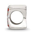Sterling Silver 925 USA Flag Bead with Enameled Antique Finish
