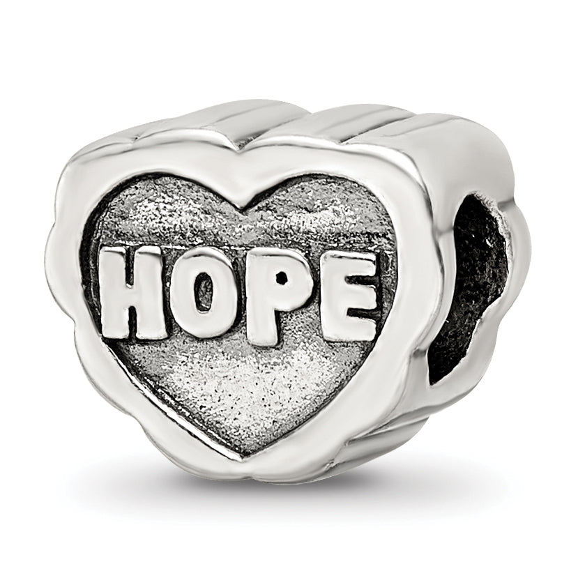 Sterling Silver Reflections Hope Heart Bead Main image