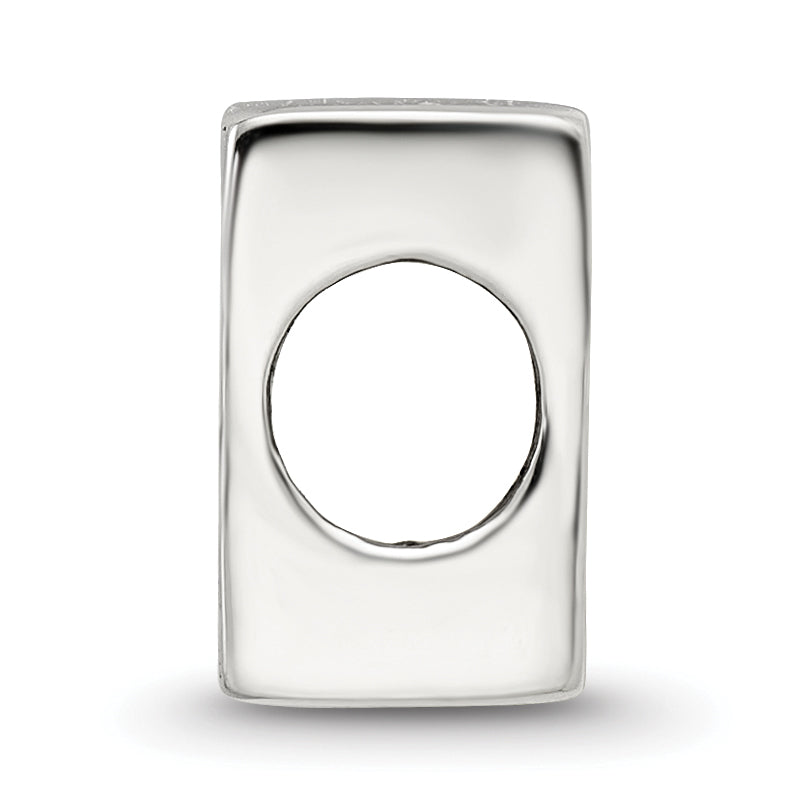 Sterling Silver 925 Bingo Card Bead with Antiqued Finish Solid