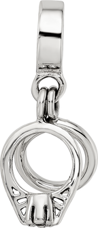 Sterling Silver Reflections CZ Bridal Rings Dangle Bead