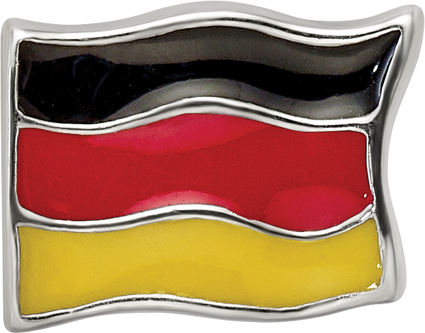 Sterling Silver 925 Germany Flag Bead with Enameled Finish