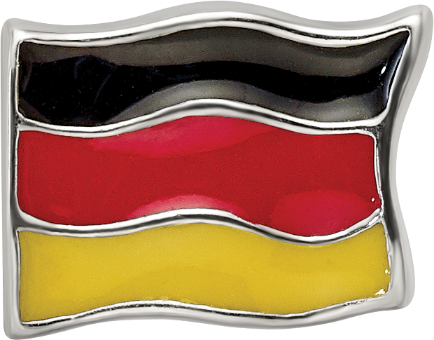 Sterling Silver Reflections Enameled Germany Flag Bead