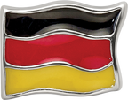 Sterling Silver 925 Germany Flag Bead with Enameled Finish