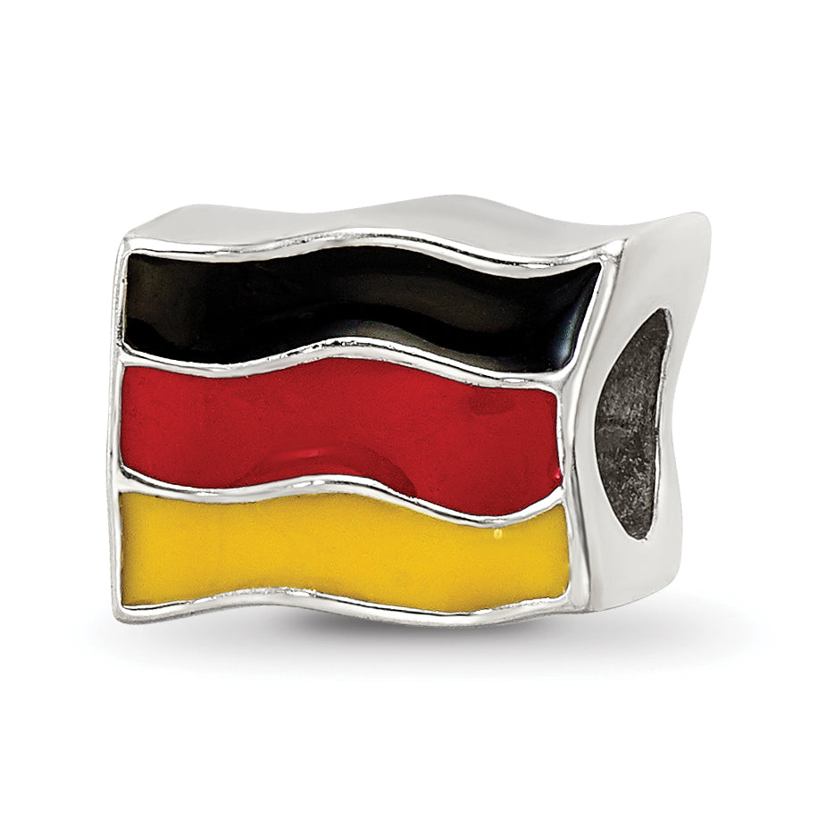 Sterling Silver Reflections Enameled Germany Flag Bead