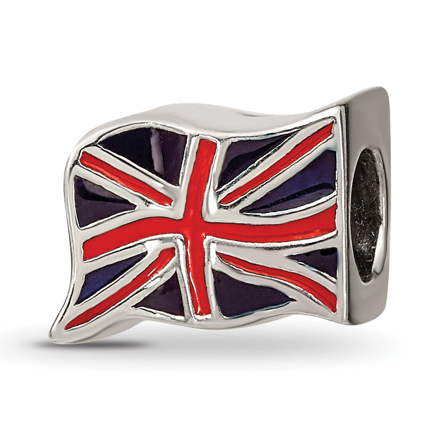 Sterling Silver Reflections Enameled United Kingdom Flag Bead
