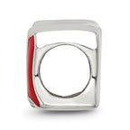 Sterling Silver 925 Mexico Flag Enameled Bead with Antiqued Finish