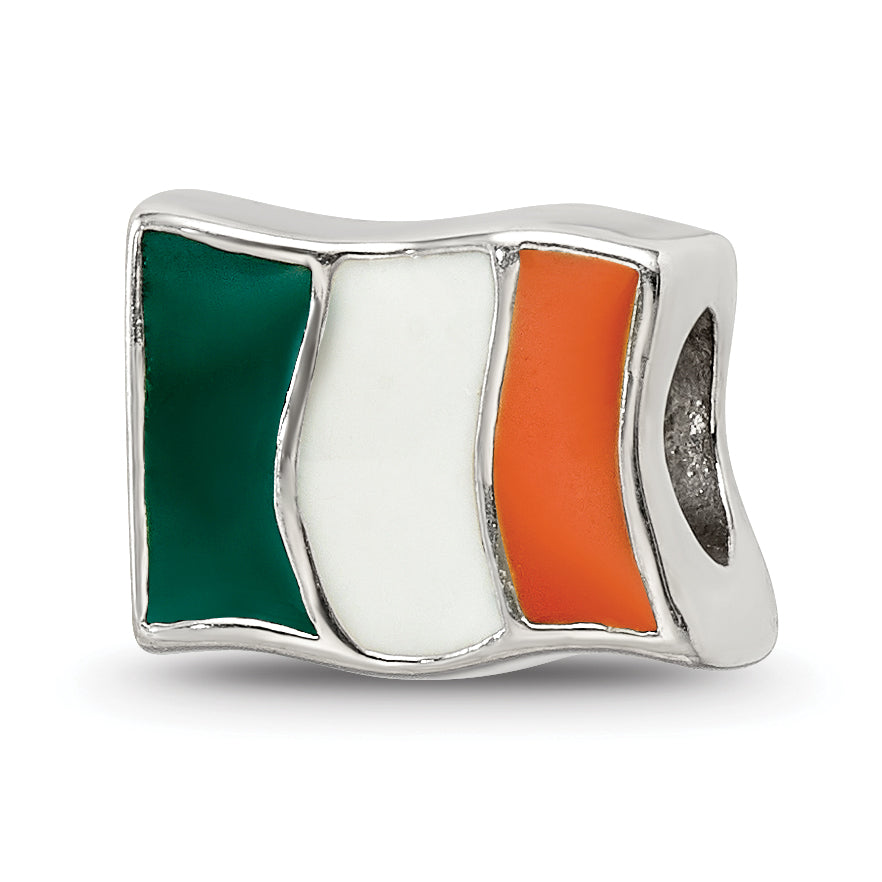 Sterling Silver Reflections Enameled Ireland Flag Bead Main image