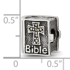 Sterling Silver 925 Marcasite Cross Bead with Polished Finish