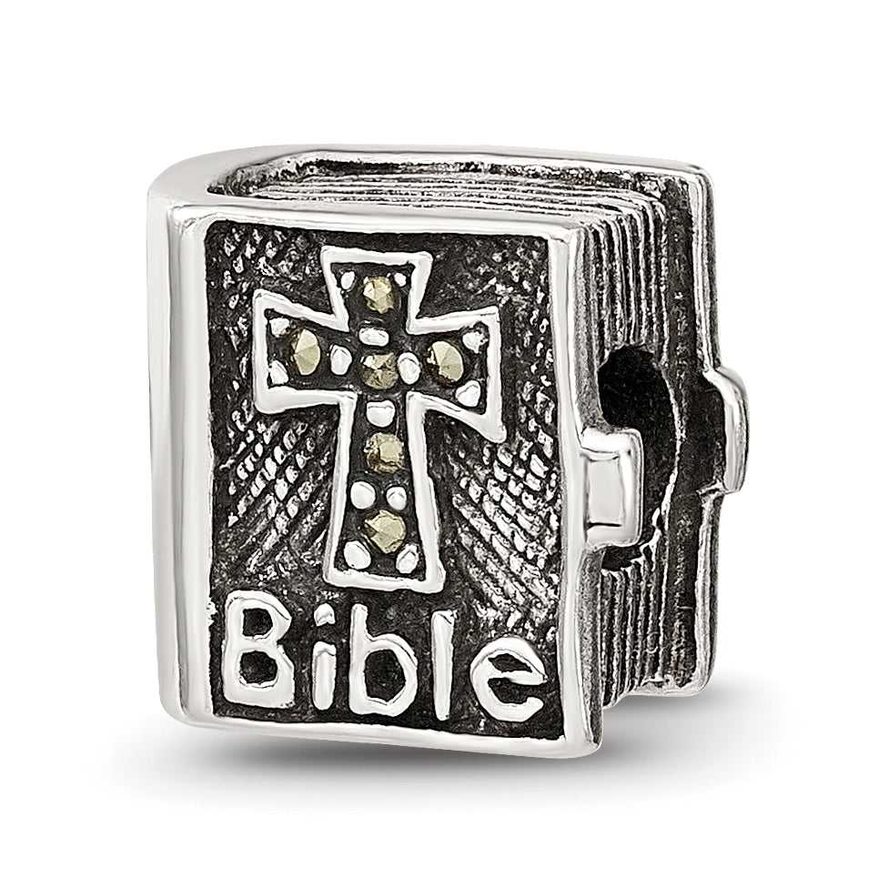Sterling Silver Reflections Marcasite Cross Bible Bead Main image
