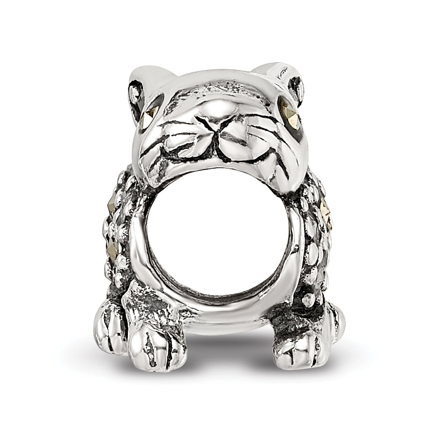 Sterling Silver 925 Marcasite Rabbit Bead Polished Solid Finish