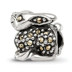 Sterling Silver 925 Marcasite Rabbit Bead Polished Solid Finish