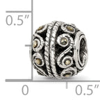 Sterling Silver 925 Bali Bead with Marcasite Polished Finish 10mm
