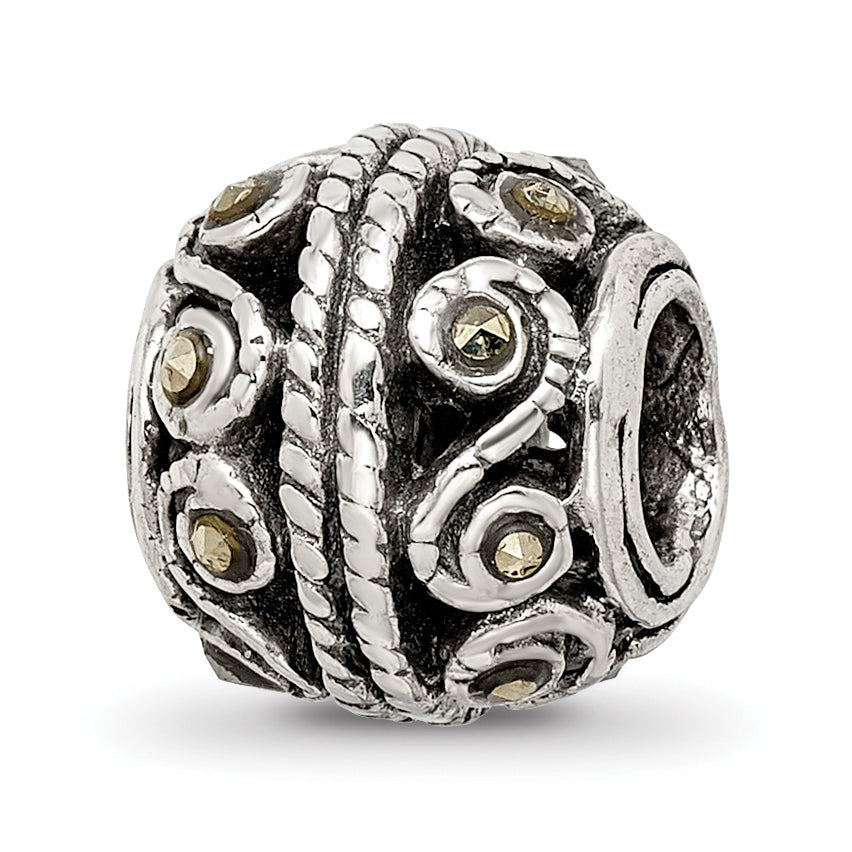 Sterling Silver Reflections Marcasite Bali Bead Main image