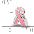Sterling Silver 925 Kids Bead with Pink Enamel for Breast Cancer Awareness