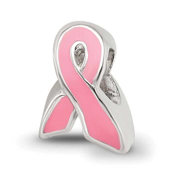 Sterling Silver Reflections Kids Enameled Breast Cancer Awareness Bead Main image