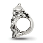 Sterling Silver 925 Polished Snowman Bead with Solid Casted Design