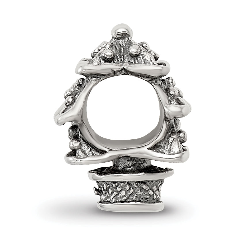 Sterling Silver 925 Christmas Tree Bead with Polished Finish Solid Design Secondary image