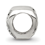 Sterling Silver 925 Scroll Heart Bead with Antiqued Finish
