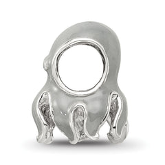 Sterling Silver 925 Enameled Octopus Bead with Polished Finish
