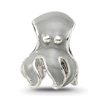 Sterling Silver 925 Enameled Octopus Bead with Polished Finish