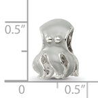 Sterling Silver 925 Enameled Octopus Bead with Polished Finish