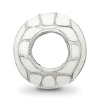 Sterling Silver 925 Enameled Volleyball Bead with Polished Finish