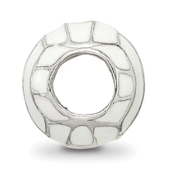 Sterling Silver 925 Enameled Volleyball Bead with Polished Finish