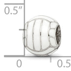 Sterling Silver 925 Enameled Volleyball Bead with Polished Finish