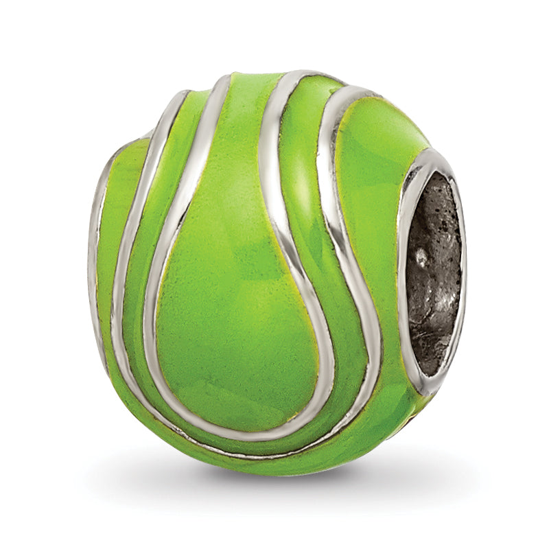 Sterling Silver Reflections Enameled Tennis Ball Bead