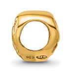 Sterling Silver Gold-Plated Scroll Heart Bead with Polished Finish
