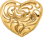 Sterling Silver Gold-Plated Scroll Heart Bead with Polished Finish