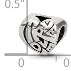 Sterling Silver 925 True Love Bead with Antiqued Finish Solid