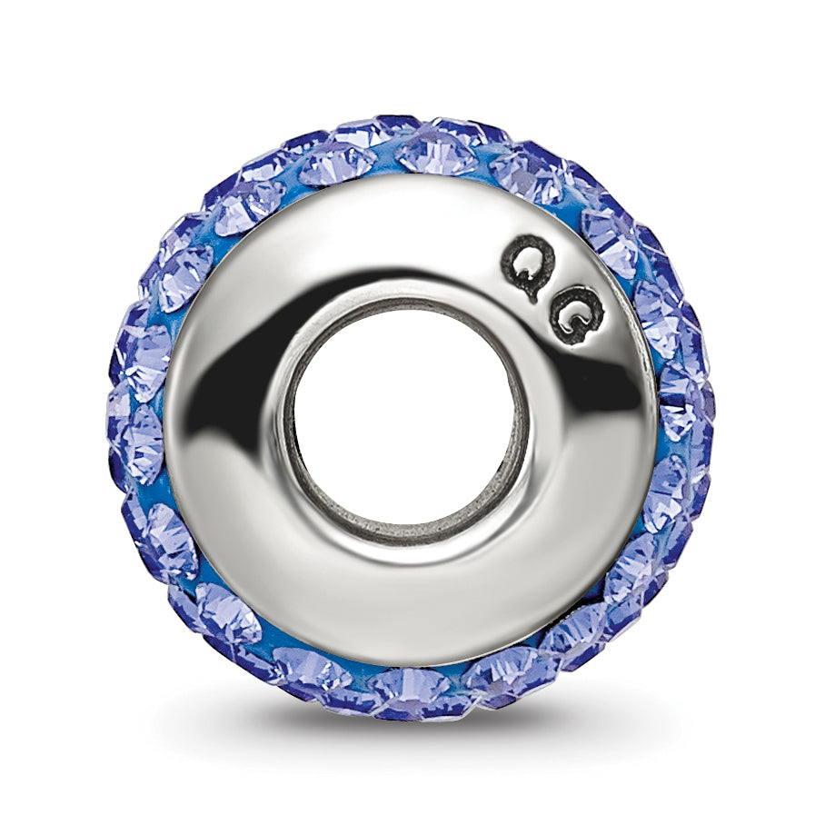 Sterling Silver Blue Preciosa Crystal Bead with Polished Finish Secondary image