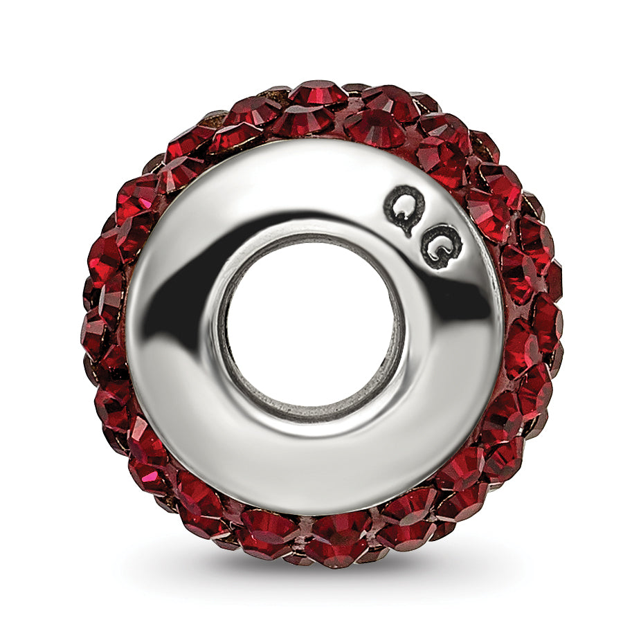 Sterling Silver 925 Maroon Preciosa Crystal Bead with Polished Finish Secondary image
